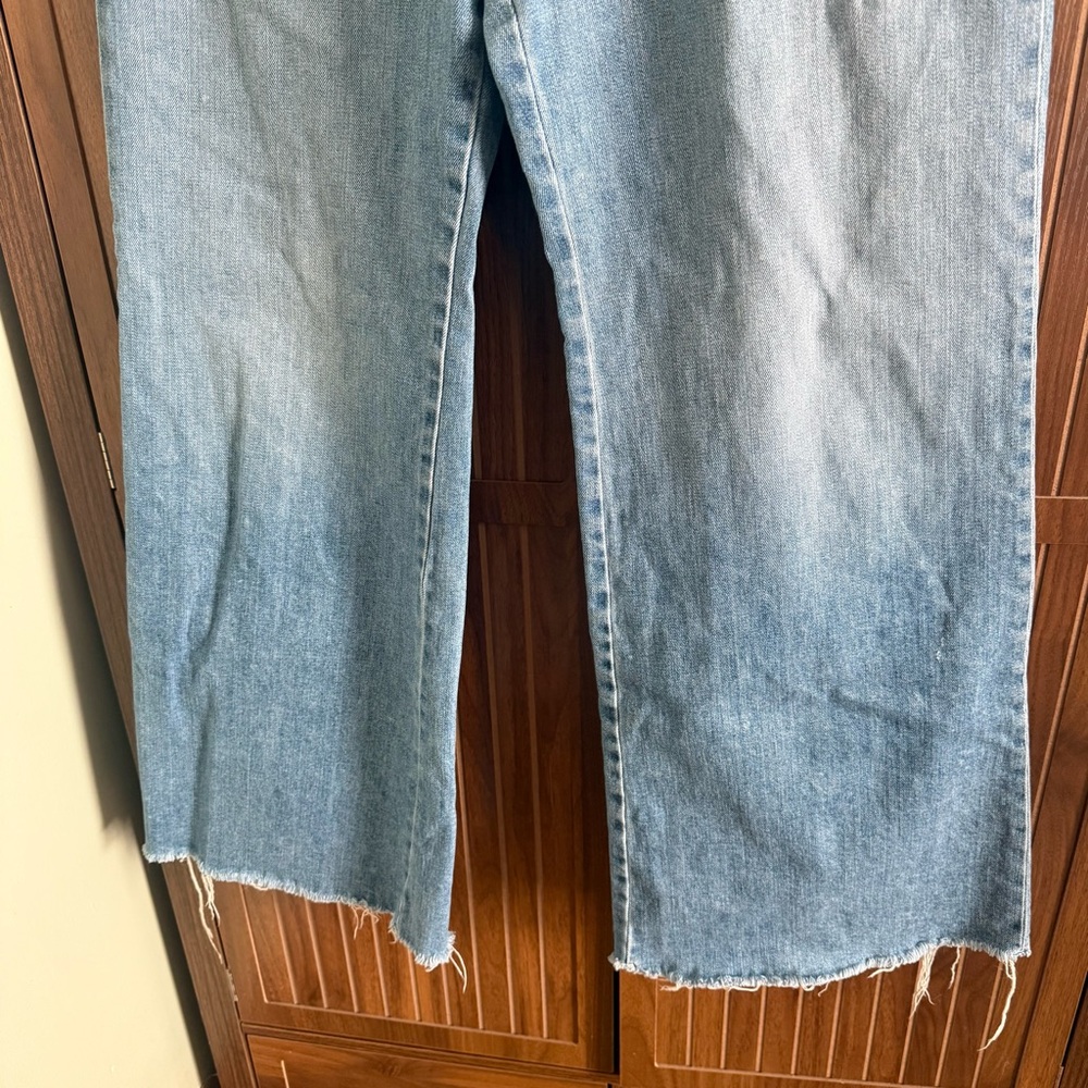 ASKK NY Brighton Crop Wide Leg Jeans High Rise Raw Hem US 29 - Picture 5 of 9